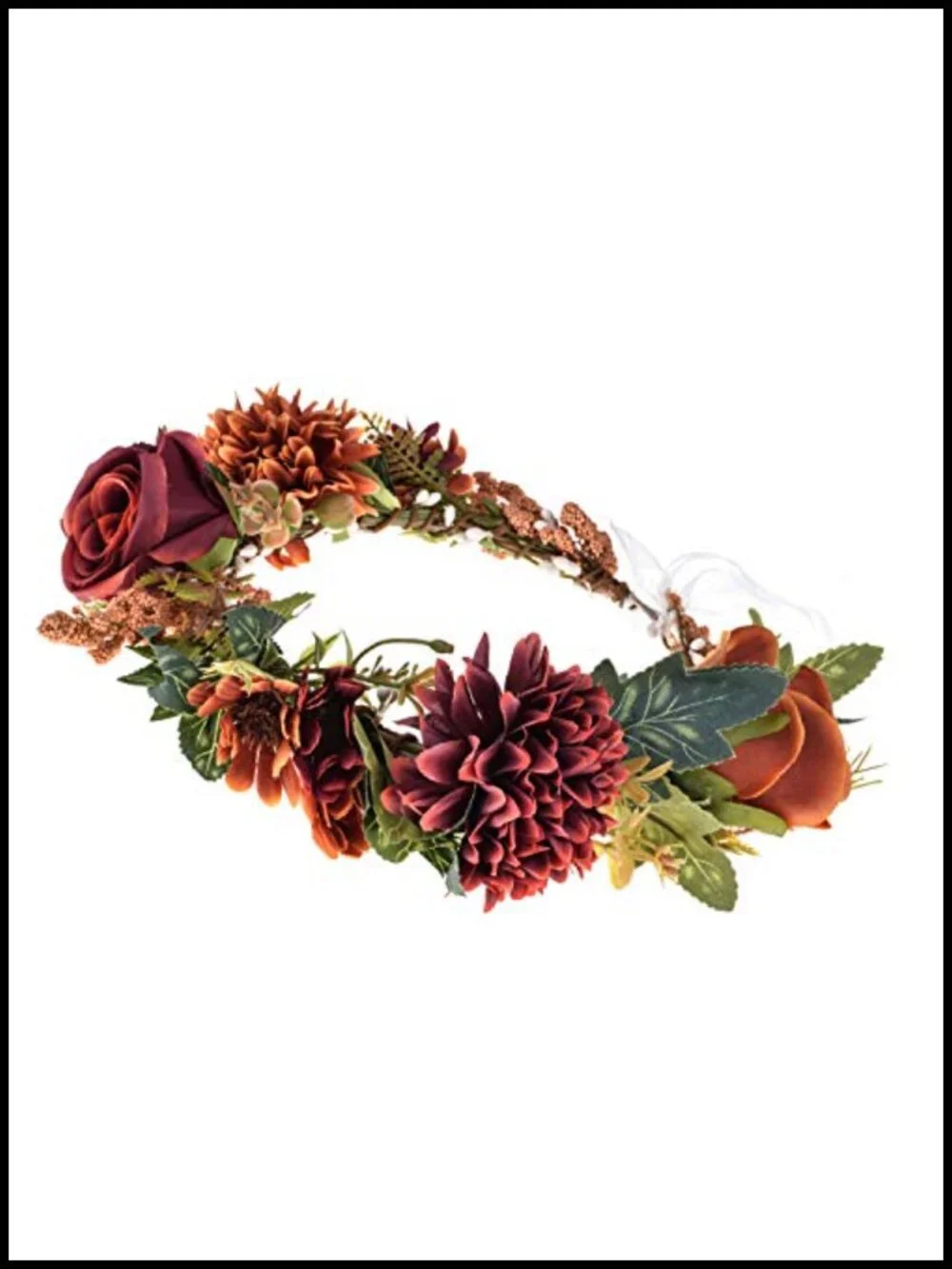 Boho Floral Crown Headband for Bridal Hair Accessory Halo